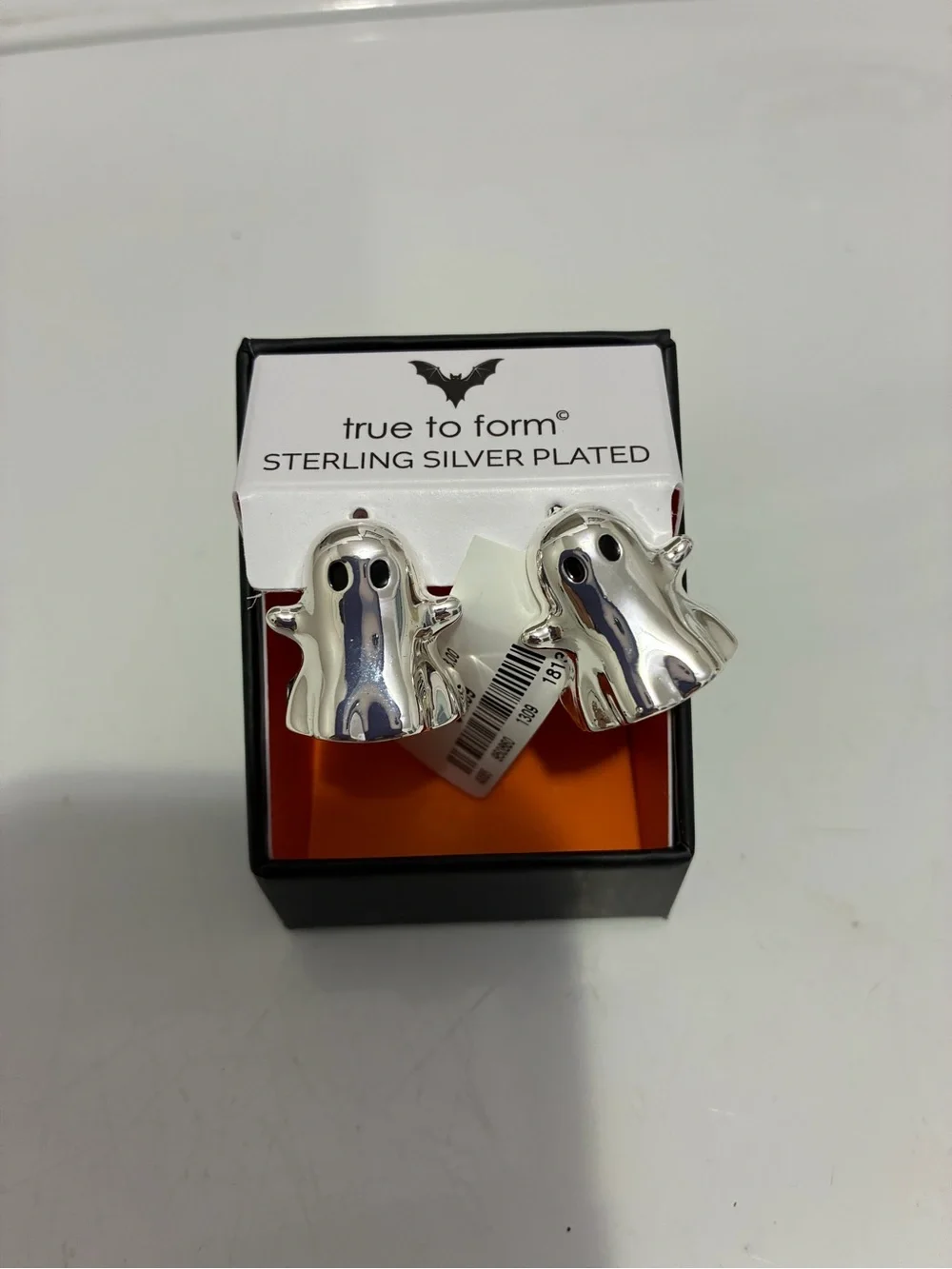 True To Form Sterling Silver-Plated Ghost Stud Earrings - Silver